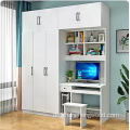 Computertisch mit Bücherregal- und Garderobenkombination